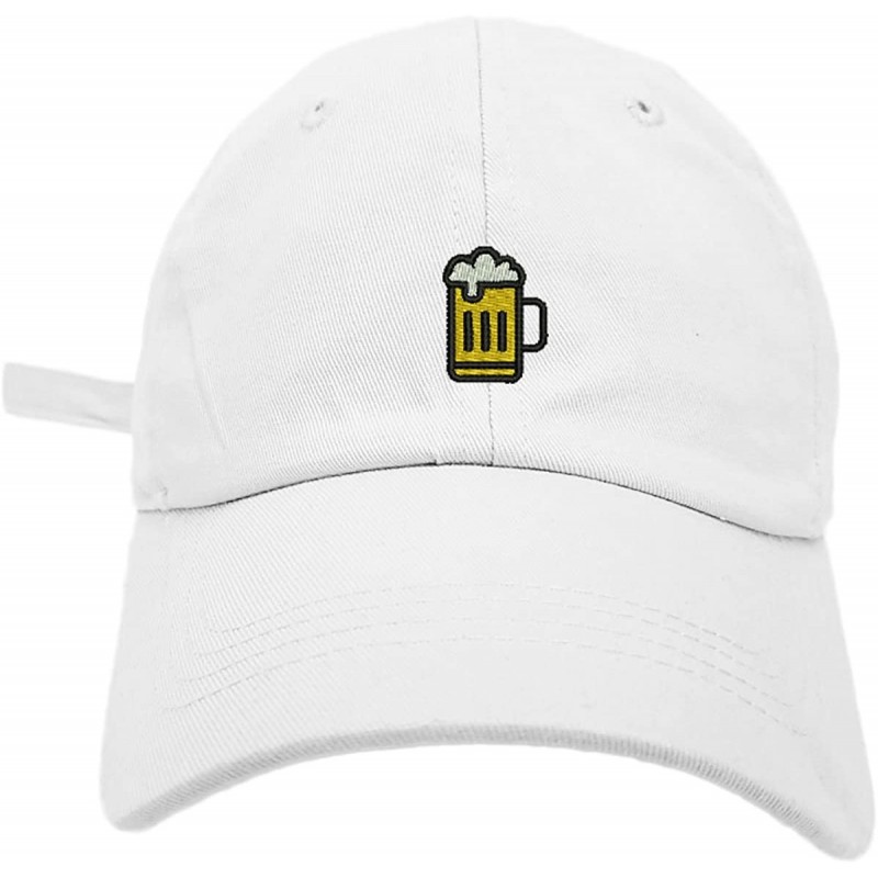 Baseball Caps Beer Style Dad Hat Washed Cotton Polo Baseball Cap - White - C1187LQY444 $19.42