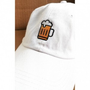 Baseball Caps Beer Style Dad Hat Washed Cotton Polo Baseball Cap - White - C1187LQY444 $19.42