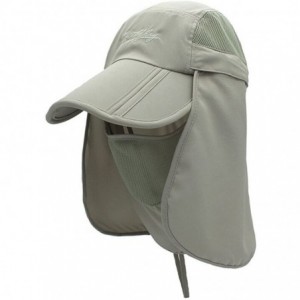 Sun Hats Neck Face Flap Outdoor Cap UV Protection Sun Hats Fishing Hat Quick-Drying UPF50+ - Light Grey - C617Z3ZEDUK $15.29