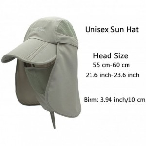 Sun Hats Neck Face Flap Outdoor Cap UV Protection Sun Hats Fishing Hat Quick-Drying UPF50+ - Light Grey - C617Z3ZEDUK $30.99