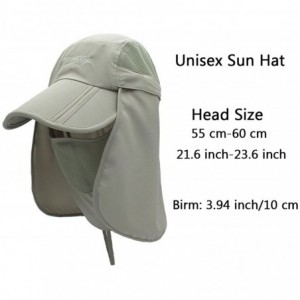 Sun Hats Neck Face Flap Outdoor Cap UV Protection Sun Hats Fishing Hat Quick-Drying UPF50+ - Light Grey - C617Z3ZEDUK $15.29