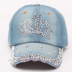 Baseball Caps Full Diamond Crown Flat Snapback Hat Hip-Hop Baseball Cap for Girls Womens - CK12G5OY75Z $8.37