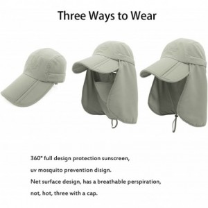 Sun Hats Neck Face Flap Outdoor Cap UV Protection Sun Hats Fishing Hat Quick-Drying UPF50+ - Light Grey - C617Z3ZEDUK $15.29