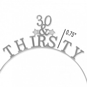 Headbands Shiny Smooth Metal Milestone Birthday Tiara Themed Headband (30 & Thirsty Silver) - 30 & Thirsty Silver - CN18AKOCZ...