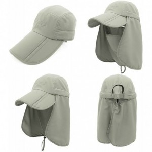 Sun Hats Neck Face Flap Outdoor Cap UV Protection Sun Hats Fishing Hat Quick-Drying UPF50+ - Light Grey - C617Z3ZEDUK $15.29