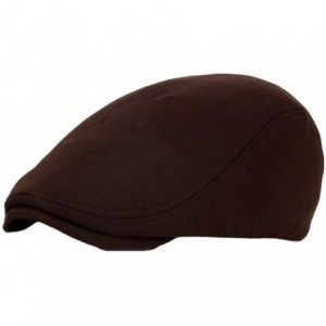 Newsboy Caps Men's Cotton Flat Cap Newsboy Hunting Hat Cotton Spring Autumn Winter Hat - Coffe - C818232XC0N $8.58