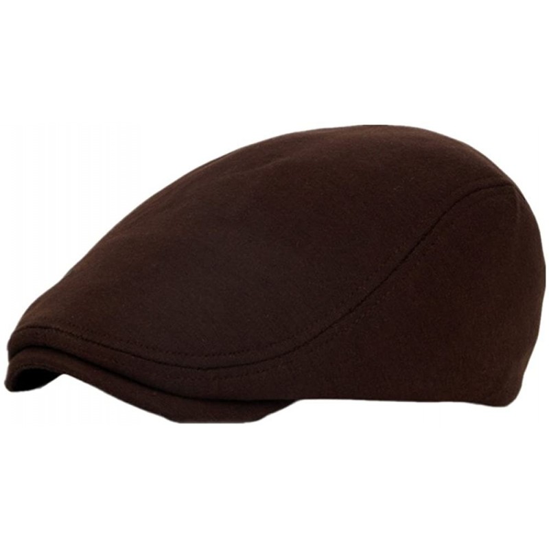 Newsboy Caps Men's Cotton Flat Cap Newsboy Hunting Hat Cotton Spring Autumn Winter Hat - Coffe - C818232XC0N $8.58