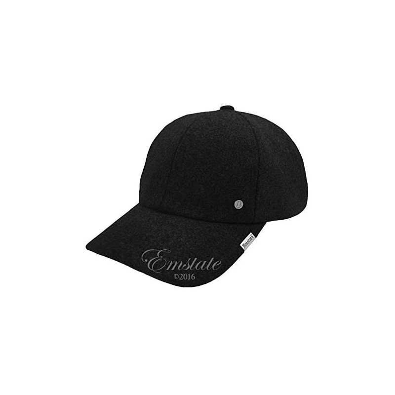 Baseball Caps Melton Wool Cold Weather Baseball Cap Made in USA - Black - CR11UI07KVV $10.82