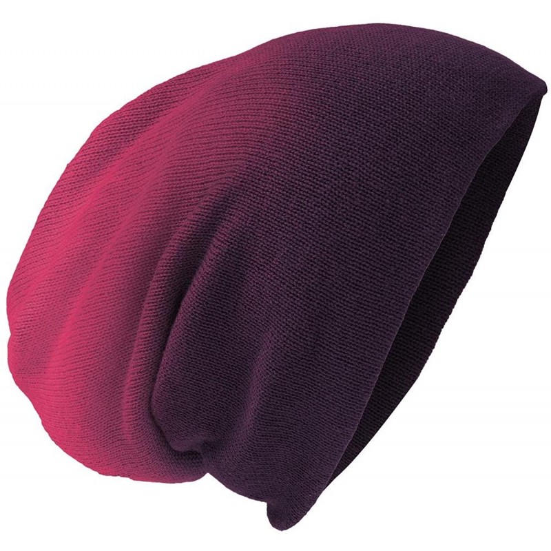 Skullies & Beanies Slouch Beanie DT618-One Size (Eggplant Dip Dye) - C211M9BLUUJ $9.19