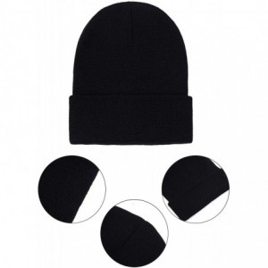 Skullies & Beanies 12 Pack Knitted Winter Beanies Acrylic Warm Skull Cap Cuff Watch Hat for Men or Women - Black - CE192HCCWD...