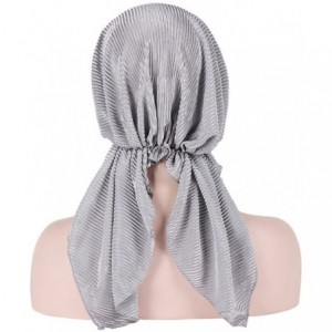 Skullies & Beanies Women India Muslim Stretch Turban Hat Cotton Hair Loss Head Scarf Wrap Long Tail Tailband Cap Summer (Gray...