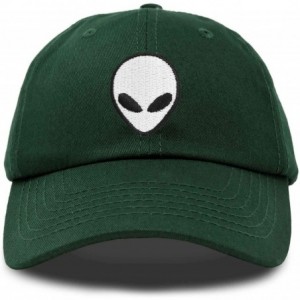 Baseball Caps Alien Head Baseball Cap Mens and Womens Hat - Dark Green - CS18M652GGC $22.94