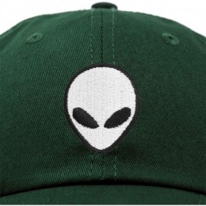 Baseball Caps Alien Head Baseball Cap Mens and Womens Hat - Dark Green - CS18M652GGC $23.25