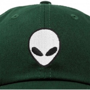 Baseball Caps Alien Head Baseball Cap Mens and Womens Hat - Dark Green - CS18M652GGC $15.10