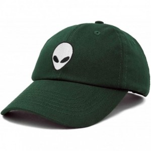 Baseball Caps Alien Head Baseball Cap Mens and Womens Hat - Dark Green - CS18M652GGC $15.10