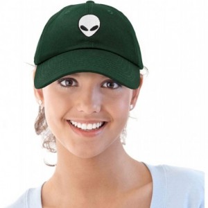 Baseball Caps Alien Head Baseball Cap Mens and Womens Hat - Dark Green - CS18M652GGC $15.10