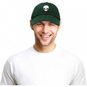 Baseball Caps Alien Head Baseball Cap Mens and Womens Hat - Dark Green - CS18M652GGC $23.25