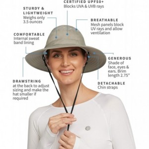 Sun Hats UPF 50+ Protective Broad Brim Sun Hat - Universal Fit - Grey - CI18E9EY0K0 $40.65