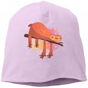 Skullies & Beanies Women Knit Daily Beanie Hat Funny Sloth Warm Fashion Watch Cap - Pink - CJ18HG6MQWI $18.65