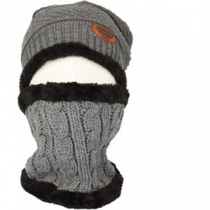 Skullies & Beanies Fleece Winter Knit Beanie Hat Slouchy Cap Neck Warmer GZX0020 - Grey - CX18KMTG4M2 $14.04