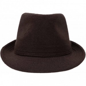 Fedoras Men/Women's Wool Blend Fedora Hat - Brown - CW1843QL2IC $31.14