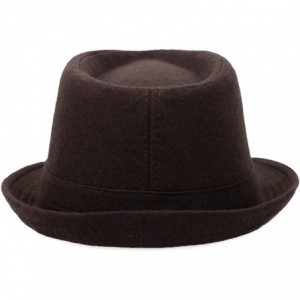 Fedoras Men/Women's Wool Blend Fedora Hat - Brown - CW1843QL2IC $19.67