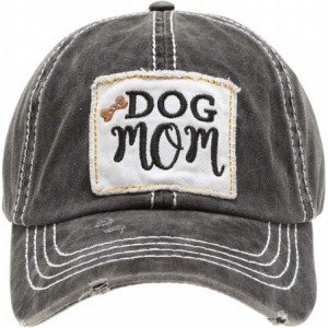 Baseball Caps Baseball Distressed Embroidered Adjustable - Dog Mom - Black - C918XAC7QW4 $28.55