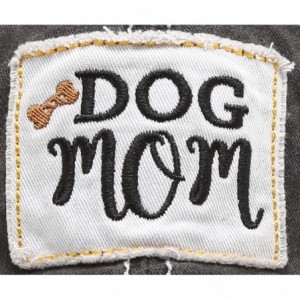 Baseball Caps Baseball Distressed Embroidered Adjustable - Dog Mom - Black - C918XAC7QW4 $16.75