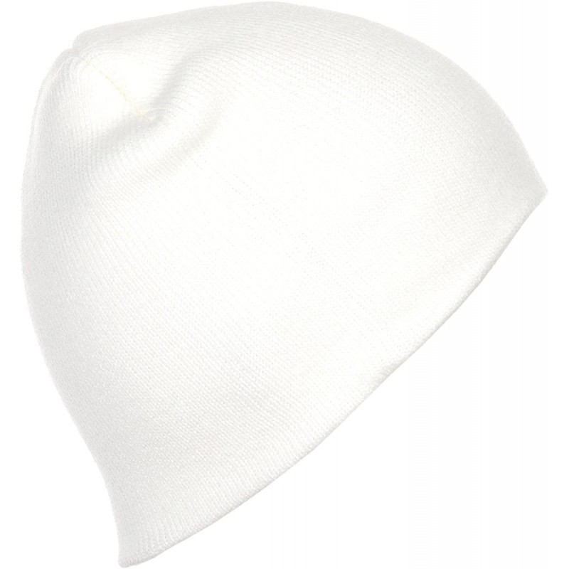 Skullies & Beanies Thick Plain Knit Beanie Slouchy Cuff Toboggan Daily Hat Soft Unisex Solid Skull Cap - White - C2188ZCZ8SO ...