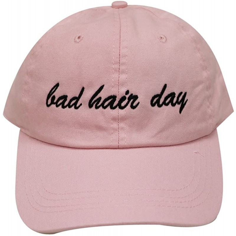 Baseball Caps Bad Hair Day Cotton Baseball Caps - Pink - CH18323XUN6 $12.23