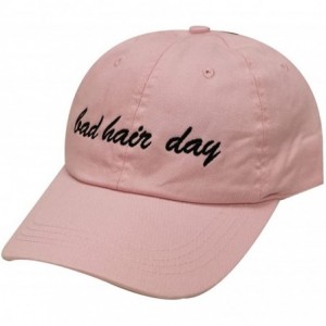 Baseball Caps Bad Hair Day Cotton Baseball Caps - Pink - CH18323XUN6 $12.23