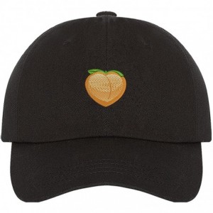 Baseball Caps Peach Emoji Dad Hat - Baseball Cap - Black (Peach Emoji Dad Hat) - CB18EY6WU26 $13.77