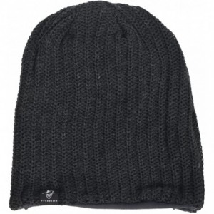 Skullies & Beanies Men Oversize Skull Slouch Beanie Large Skullcap Knit Hat - Ribbed-dgrey - CE187NA43OQ $13.36