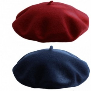 Berets Women Men Wool French Beret Solid Color Warm Beanie Hat Artist Painter Fancy Dress Costumes - C4185TKKNE7 $14.89