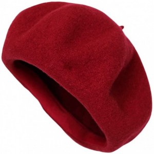 Berets Women Men Wool French Beret Solid Color Warm Beanie Hat Artist Painter Fancy Dress Costumes - C4185TKKNE7 $14.89