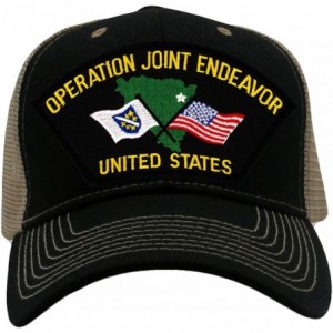 Baseball Caps Operation Joint Endeavor Hat/Ballcap Adjustable One Size Fits Most - Mesh-back Black & Tan - CX18QZI7UX3 $44.23