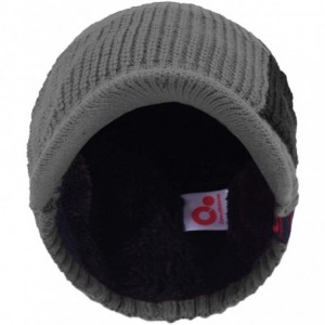 Visors Sports Winter Two Tone Visor Beanie with Bill Knit Hat with Brim Fleece Lined Ski Cap - Grey - CA1895O47N8 $20.81