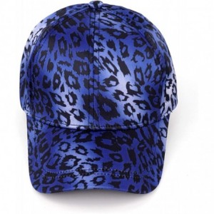 Baseball Caps Leopard Print Ponytail Baseball Cap Messy High Bun Mesh Trucker Hat Women Ponycap - Youth Blue Leopard - CU18N7...