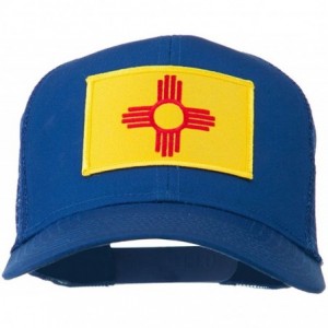Baseball Caps New Mexico State Flag Patched Mesh Cap - Royal - C511TX74L0X $15.45