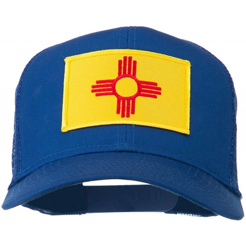 Baseball Caps New Mexico State Flag Patched Mesh Cap - Royal - C511TX74L0X $15.45