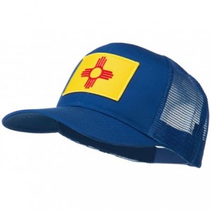 Baseball Caps New Mexico State Flag Patched Mesh Cap - Royal - C511TX74L0X $15.45