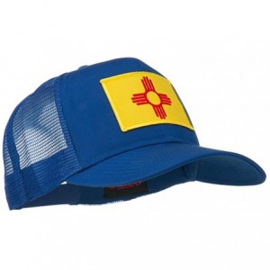 Baseball Caps New Mexico State Flag Patched Mesh Cap - Royal - C511TX74L0X $15.45