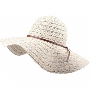 Sun Hats Summer Beach Sun Hats for Women UPF Woman Foldable Floppy Travel Packable UV Hat Cotton- Wide Brim Hat - C01945MHAIR...