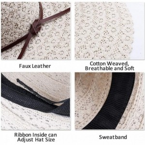 Sun Hats Summer Beach Sun Hats for Women UPF Woman Foldable Floppy Travel Packable UV Hat Cotton- Wide Brim Hat - C01945MHAIR...