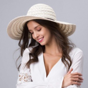 Sun Hats Summer Beach Sun Hats for Women UPF Woman Foldable Floppy Travel Packable UV Hat Cotton- Wide Brim Hat - C01945MHAIR...