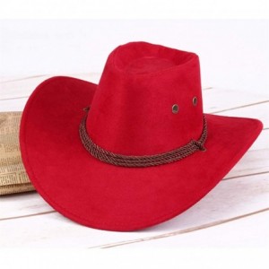 Balaclavas Men Women Cowboy Hat Western Cap Wide Brim Sunhat Winter 2019 New - Red - CV18WRKZERX $20.11