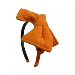 Headbands Orange Headband with Quilted Bow Girls Hair Band (DaCee Designs) - Orange - CV11V7AJJ7D $19.55
