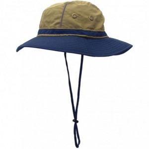 Sun Hats Unisex Reflective Sunshade hat Bucket Hat UV50+ with Wide Brim for Summer Anti Ultraviolet Cap - Khaki+blue - CA18EG...