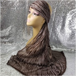 Headbands Head Wrap Scarf Turban - Long Black Head Scarf Wrap Turban Hair Scarf Tie Color Headband 1 or 2 Set - CS18E9OW696 $...
