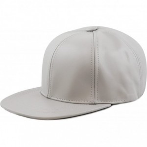 Baseball Caps Leather Hat Made in USA Genuine Leather Plain Baseball One Size Cap Hat - Grey - CT12G8Z5G0V $15.65